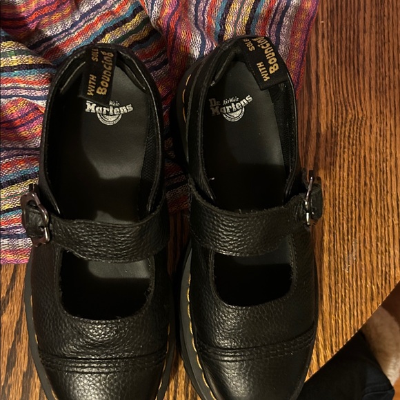 Dr. Martens Addina Flower Buckle Leather Platform Shoes size 9 UK41 black - Picture 7 of 8